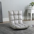 HOMCOM - Fauteuil convertible fauteuil paresseux grand confort inclinaison dossier multipositions 90°-180° flanelle polyester capitonné gris clair - vignette