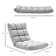HOMCOM - Fauteuil convertible fauteuil paresseux grand confort inclinaison dossier multipositions 90°-180° flanelle polyester capitonné gris clair - vignette