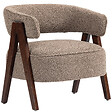 HOMCOM - Fauteuil relax design bouclette - dossier enveloppant grand confort - bois marron - vignette