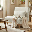HOMCOM - Fauteuil convertible design scandinave - coussin - bois tissu crème - vignette
