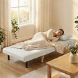 HOMCOM - Fauteuil convertible design scandinave - coussin - bois tissu crème - vignette