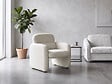 HABITAT ET JARDIN - Fauteuil lounge en tissu chiné "Cozmo" - 78 x 79 x 77 cm - Beige - vignette