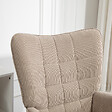 HOMCOM - Fauteuil à oreilles et son repose-pieds piètement bois velours côtelé dossier effet capitonné marron clair - vignette
