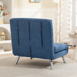 HOMCOM - Fauteuil convertible réglable design moderne piètement incliné métal tissu bleu - vignette