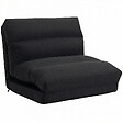 HOMCOM - Fauteuil convertible fauteuil paresseux grand confort inclinaison dossier multipositions 90°-180° tissu noir - vignette