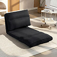 HOMCOM - Fauteuil convertible fauteuil paresseux grand confort inclinaison dossier multipositions 90°-180° tissu noir - vignette