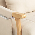HOMCOM - Fauteuil à bascule style Chesterfield bois tissu toucher lin beige - vignette