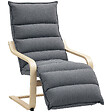 HOMCOM - Fauteuil salon velours avec repose-pieds réglable gris foncé - vignette