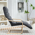 HOMCOM - Fauteuil salon velours avec repose-pieds réglable gris foncé - vignette