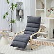HOMCOM - Fauteuil salon velours avec repose-pieds réglable gris foncé - vignette