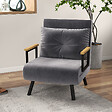 HOMCOM - Fauteuil convertible 3 en 1 chauffeuse lit dossier réglable coussin accoudoirs bois velours anthracite - vignette