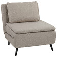 HOMCOM - Fauteuil convertible lit chaise longue 3 en 1 tissu taupe - vignette