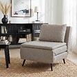 HOMCOM - Fauteuil convertible lit chaise longue 3 en 1 tissu taupe - vignette