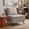 HOMCOM - Fauteuil convertible lit chaise longue 3 en 1 tissu taupe - vignette