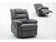 HABITAT ET JARDIN - Fauteuil relax "Buckingham" - 85 x 93 x 100 cm - Blanc / Gris clair - vignette