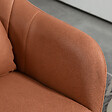 HOMCOM - Fauteuil lounge design grand confort coussins lombaires hauteur réglable pivotant 360° piètement métal chromé lin marron - vignette