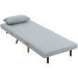HOMCOM - Fauteuil convertible design scandinave - coussin - bois tissu gris - vignette