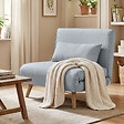 HOMCOM - Fauteuil convertible design scandinave - coussin - bois tissu gris - vignette