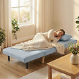 HOMCOM - Fauteuil convertible design scandinave - coussin - bois tissu gris - vignette