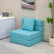 HOMCOM - Chauffeuse canapé-lit convertible 1 place - coussin déhoussable inclus - tissu bleu turquoise clair - vignette
