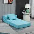 HOMCOM - Chauffeuse canapé-lit convertible 1 place - coussin déhoussable inclus - tissu bleu turquoise clair - vignette