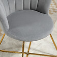 HOMCOM - Fauteuil design coquillage piètement acier doré velours gris - vignette