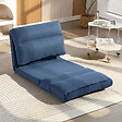HOMCOM - Fauteuil convertible fauteuil paresseux grand confort inclinaison dossier multipositions 90°-180° tissu bleu - vignette