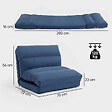 HOMCOM - Fauteuil convertible fauteuil paresseux grand confort inclinaison dossier multipositions 90°-180° tissu bleu - vignette