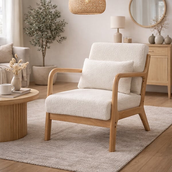 HOMCOM - Fauteuil lounge – Assise profonde – Accoudoirs confort - large