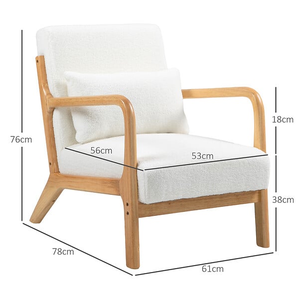 HOMCOM - Fauteuil lounge – Assise profonde – Accoudoirs confort - large