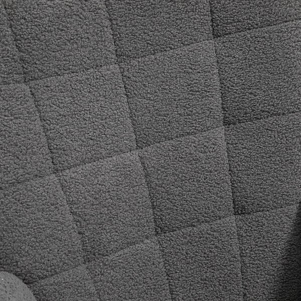 HOMCOM - Fauteuil à bascule rocking chair design - structure acier piètement bois tissu effet laine bouclé anthracite - large