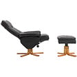 HOMCOM - Fauteuil relax inclinable style contemporain repose-pieds coffre rangement revêtement synthétique acier bois noir - vignette