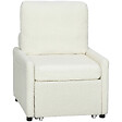 HOMCOM - Fauteuil convertible design bouclette crème - vignette