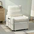 HOMCOM - Fauteuil convertible design bouclette crème - vignette