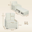 HOMCOM - Fauteuil convertible design bouclette crème - vignette