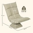 HOMCOM - Fauteuil relax pivotant inclinaison réglable 5 niv. épais garnissage velours microfibre beige - vignette