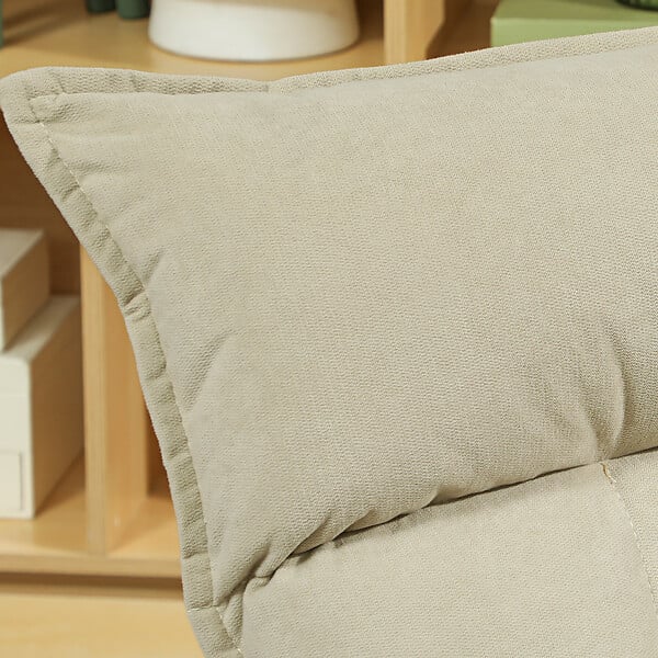 HOMCOM - Fauteuil relax pivotant inclinaison réglable 5 niv. épais garnissage velours microfibre beige - large