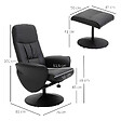 HOMCOM - Fauteuil relax inclinable pivotant style contemporain avec repose-pied revêtement synthétique noir - vignette