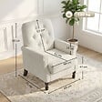 HOMCOM - Fauteuil de salon style baroque dossier effet capitonné tissu crème - vignette