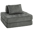 HOMCOM - Chauffeuse 1 place grand confort 2 coussins tissu chenille gris - vignette