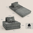 HOMCOM - Chauffeuse 1 place grand confort 2 coussins tissu chenille gris - vignette