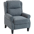 HOMCOM - Fauteuil classique chic inclinable bouclette gris - vignette