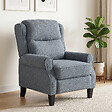 HOMCOM - Fauteuil classique chic inclinable bouclette gris - vignette