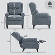 HOMCOM - Fauteuil classique chic inclinable bouclette gris - vignette