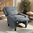 HOMCOM - Fauteuil classique chic inclinable bouclette gris - vignette