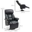 HOMCOM - Fauteuil relax inclinable repose-pied réglable pivotant 360° piètement métal chromé revêtement synthétique noir - vignette