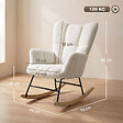 HOMCOM - Fauteuil à bascule style nordique bouclette crème bois clair - vignette