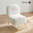 HOMCOM - Fauteuil lounge design bouclette piètement épingle acier doré - vignette