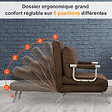 HOMCOM - Fauteuil chauffeuse canapé-lit convertible 1 place déhoussable grand confort coussin pieds accoudoirs métal suède marron - vignette