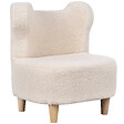 AIYAPLAY - Fauteuil enfant design scandinave nuage - piètement bois clair tissu polaire beige - vignette